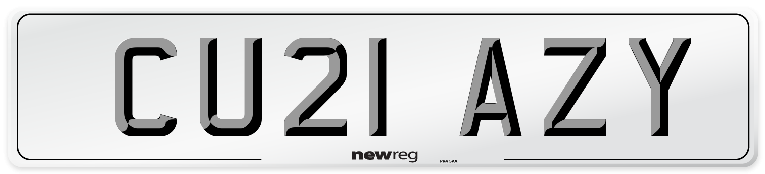 CU21 AZY Number Plate from New Reg
